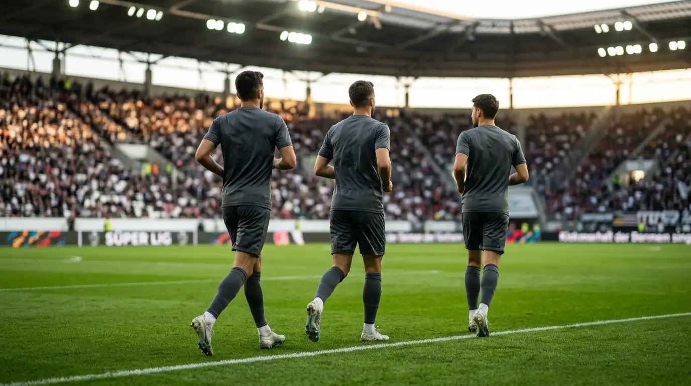 Süper-Lig-Spieler beim Aufwärmen im Stadion mit Schwerpunkt auf Kadertiefe und Marktwerten