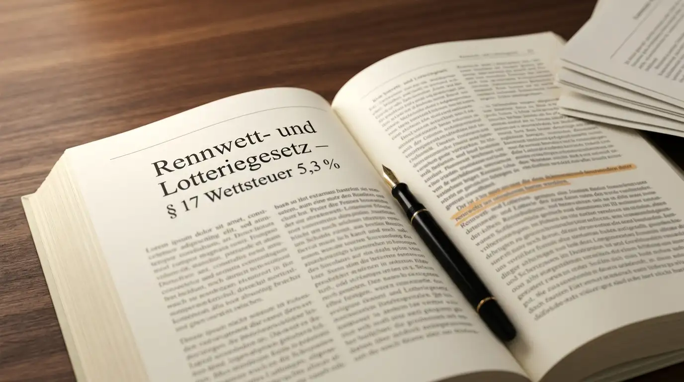 Aufgeschlagenes Rennwett- und Lotteriegesetz mit hervorgehobenem Wettsteuer-Paragrafen